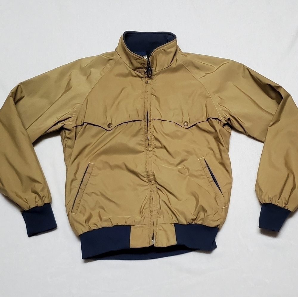 VINTAGE 70s LL Bean Khaki Blue Ribbed Talon Zipper Full-zip Windbreaker Jacket